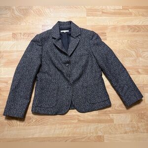 Michael Kors Made inItaly 100%Virgin Wool Brown/White TweedJacquard jacket sz 10